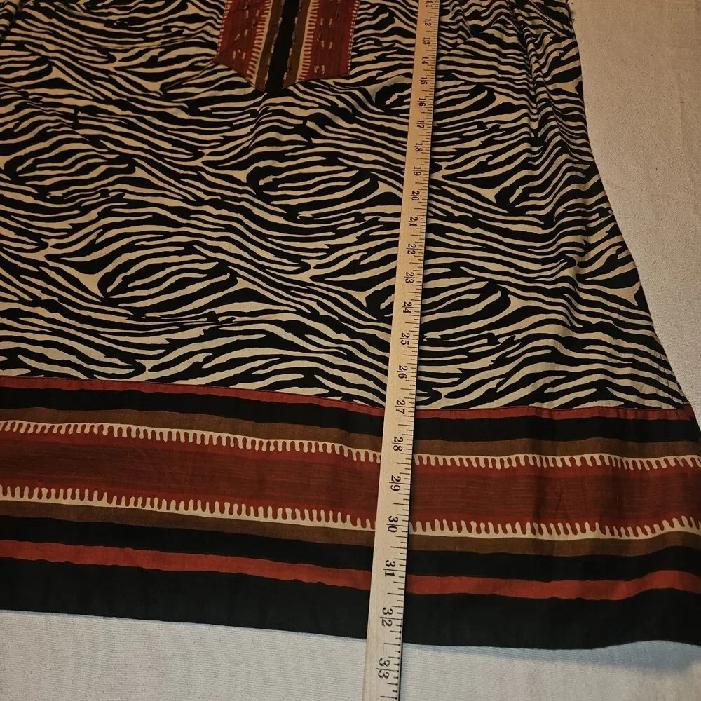 Charter Club Womens 16W Animal Print Tunic Embroidered Beaded Lightweight Cotton - Picture 6 of 8